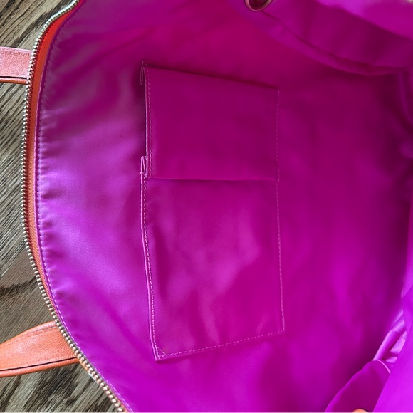 Coach Poppy OP Art Glam orange and pink jacquard canvas tote bag purse EEUC NWOT - Picture 10 of 16